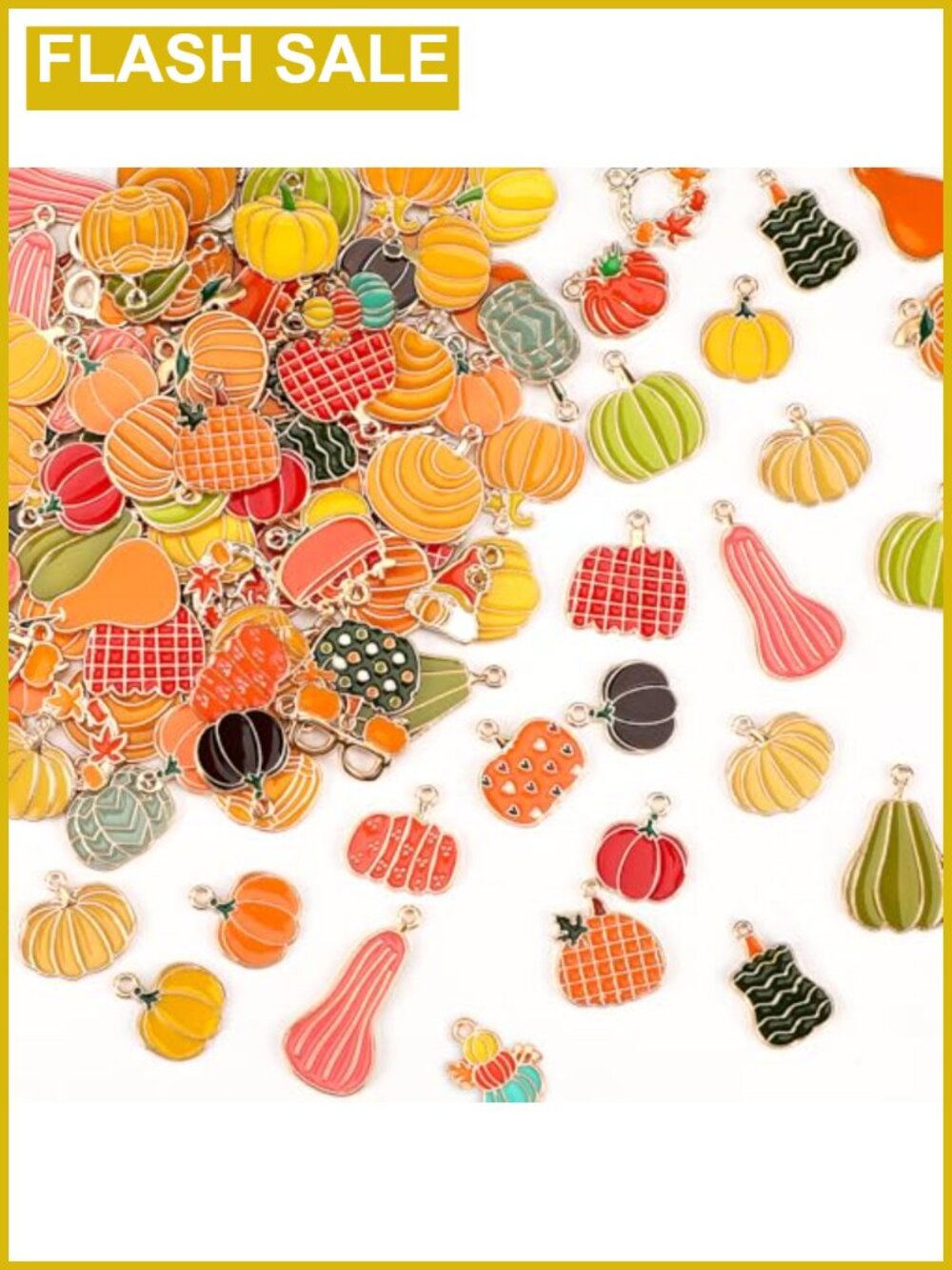 120 PCS Pumpkin Charms Alloy Jewelry Making Fall Thanksgiving DIY Charms
